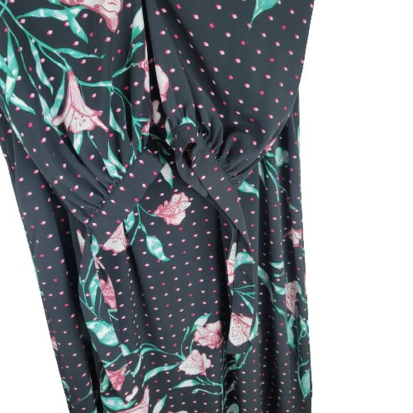 H&M Floral Print Tie Long Sleeve Midi Dress - Picture 7 of 12